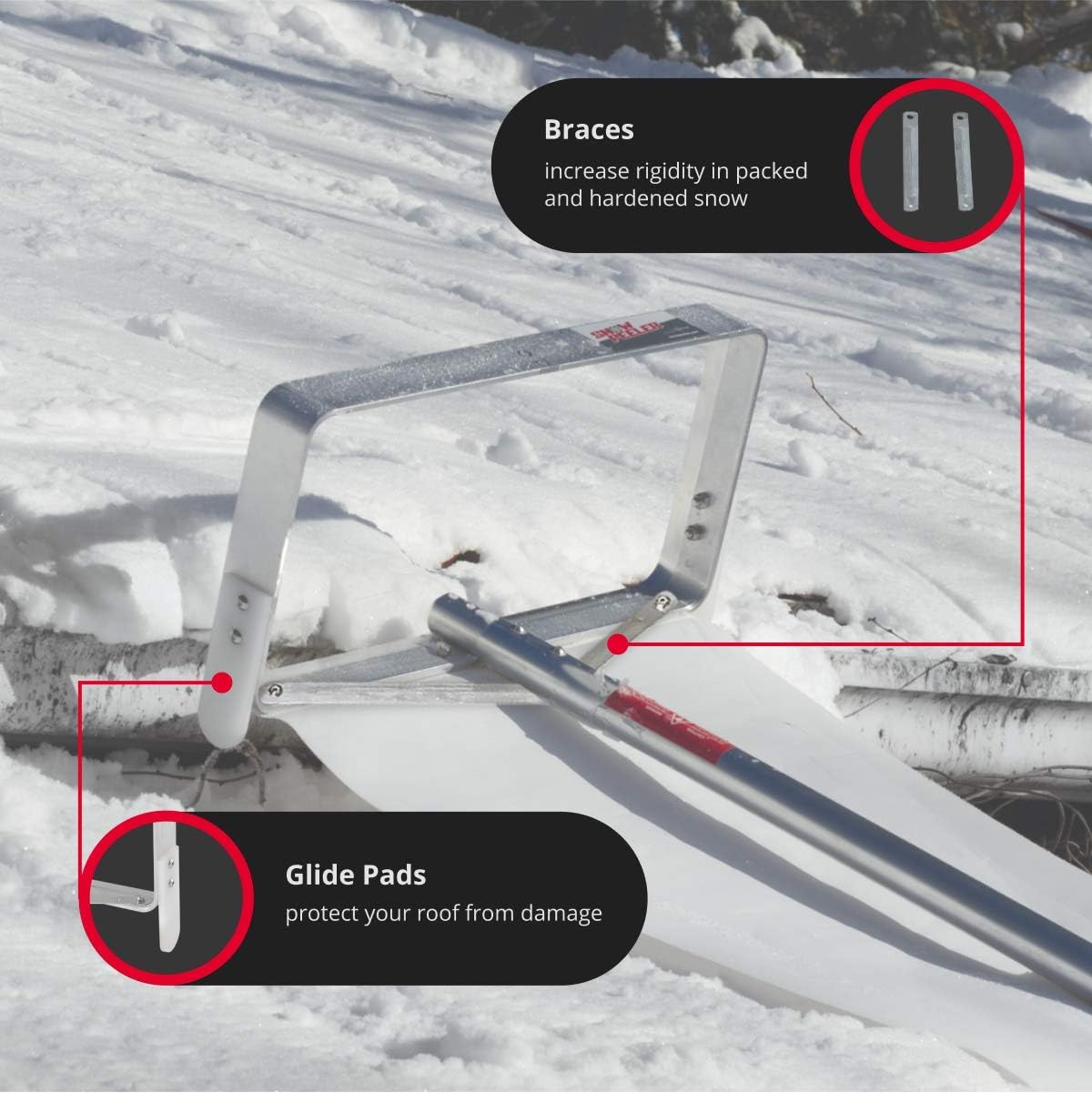 SNOWPEELER Premium – Roof Rake for Snow Removal – 30 ft. Reach – Clear Your Roof in No Time – Ideal for Long or Low-Pitched Roofs - Image 4