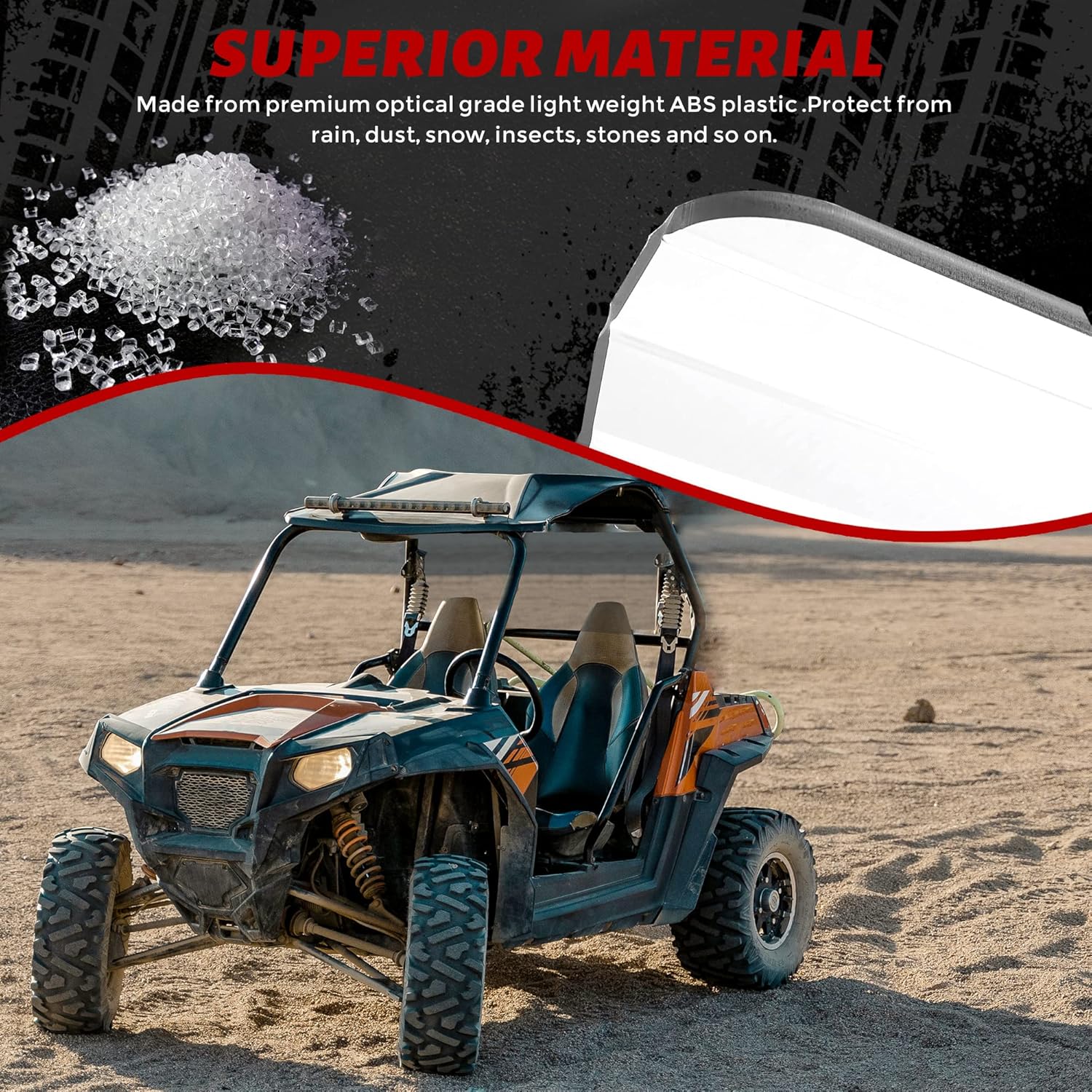 HECASA Windshield Compatible with Kubota RTV 400, Kubota RTV 500, Kubota RTV 520 Full Clear Windscreen - Image 6