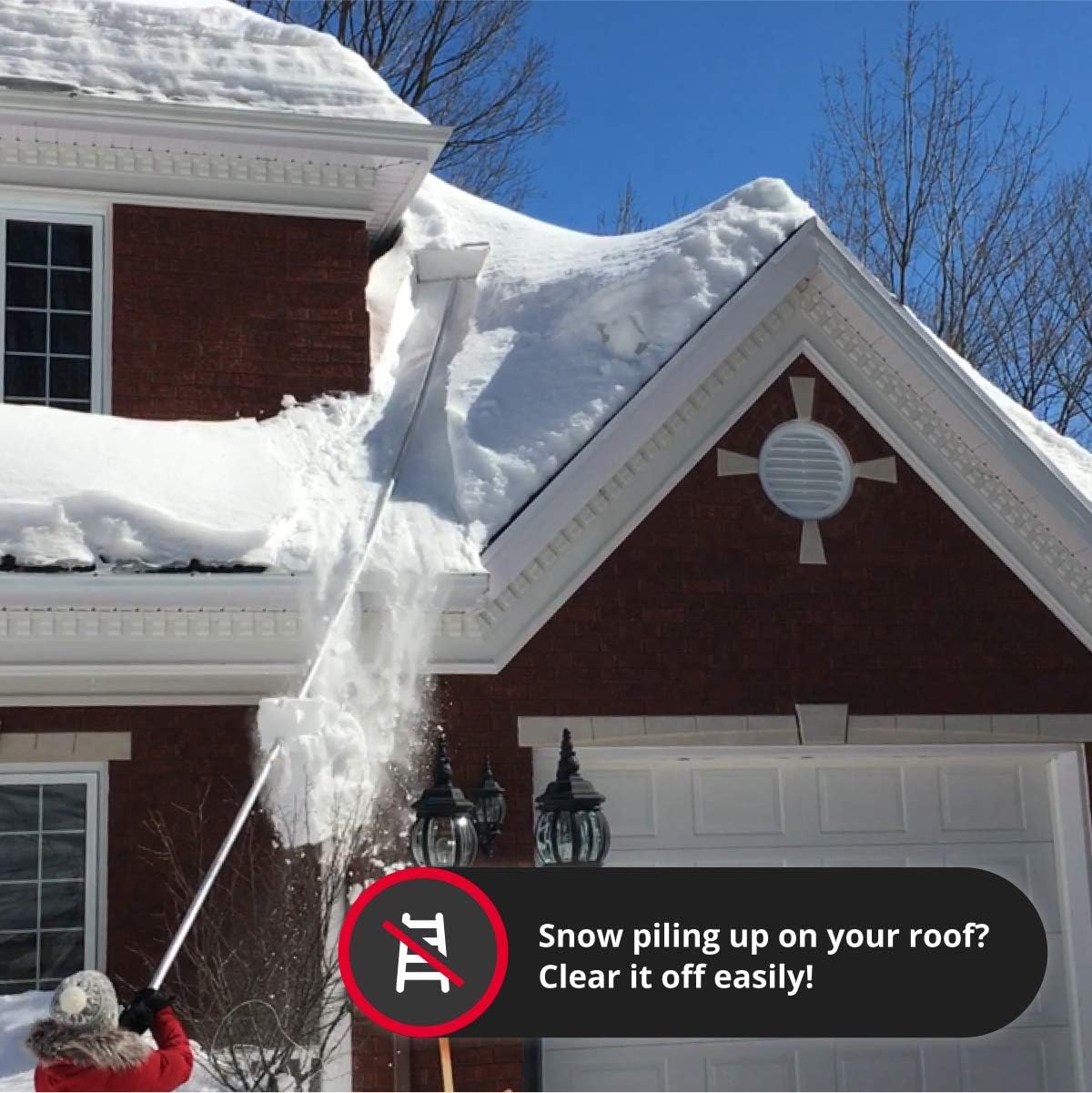 SNOWPEELER Premium – Roof Rake for Snow Removal – 30 ft. Reach – Clear Your Roof in No Time – Ideal for Long or Low-Pitched Roofs - Image 2