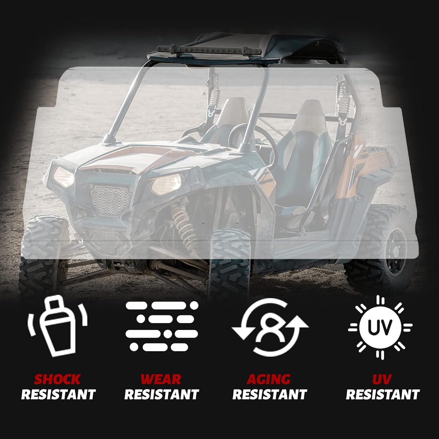 HECASA Windshield Compatible with Kubota RTV 400, Kubota RTV 500, Kubota RTV 520 Full Clear Windscreen - Image 5