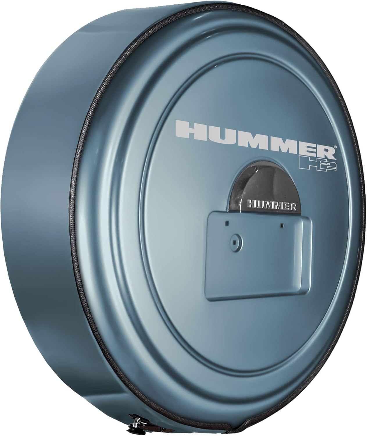 Boomerang Hummer H2 (05-10) – Color Matched MasterSeries Hard Tire Cover – (Color Matched Plastic Face & Stainless Steel Ring) – Hummer H2 Logo – Pewter Metallic - Image 12