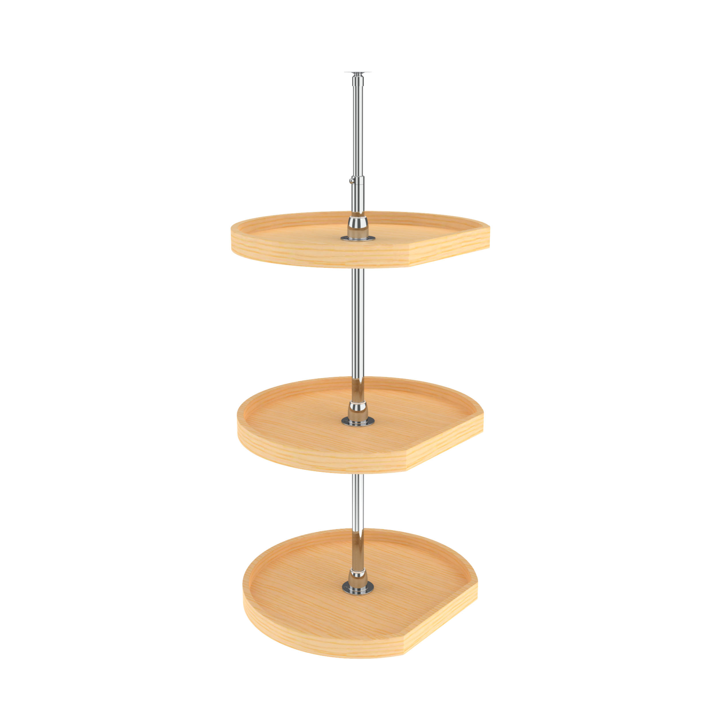 Rev-A-Shelf 4WLS273-20-536 20×22 Natural Wood 3 Shelf D-Shape Independent Lazy Susan - Image 2