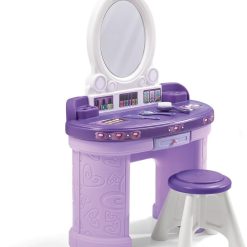 Step2 Pretty & Posh Vanity with Stool | Kids Pretend Play Vanity Set , Purple